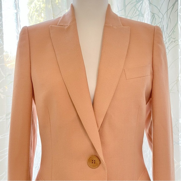 STELLA MCCARTNEY PINK WOOL SINGLE BUTTON BLAZER JACKET - Picture 3 of 13